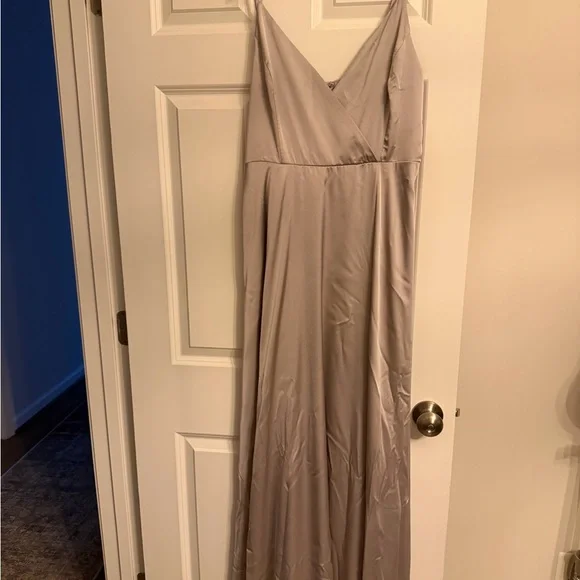 Lulu's Silver Maxi Dress - Picture 4 of 7